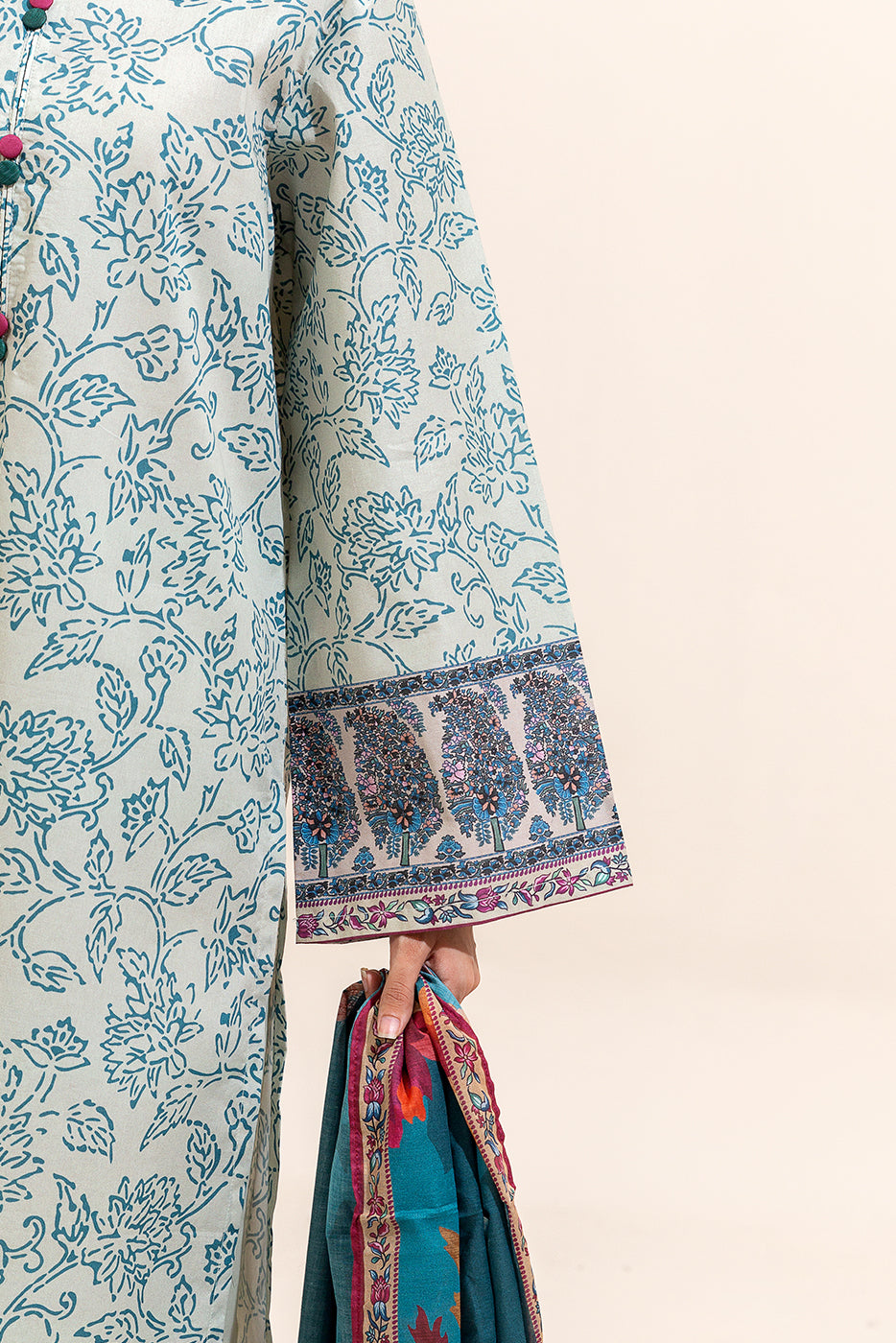 3 Piece Printed Lawn Suit-Pearl Glaze (Unstitched)
