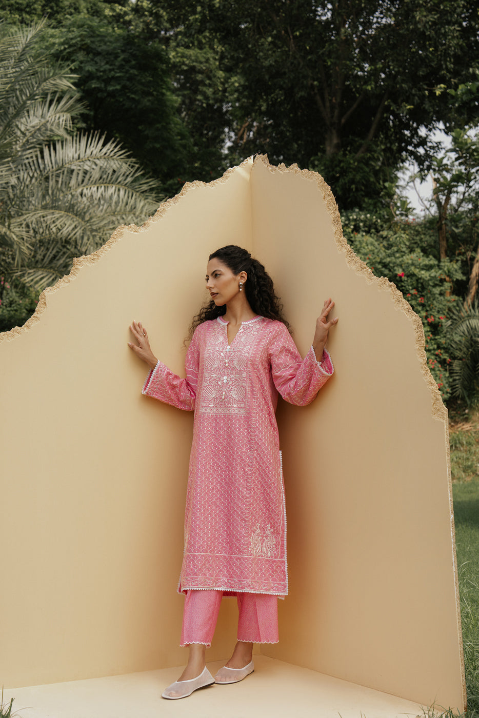 2 Piece Embroidered Karandi Suit (Pret)