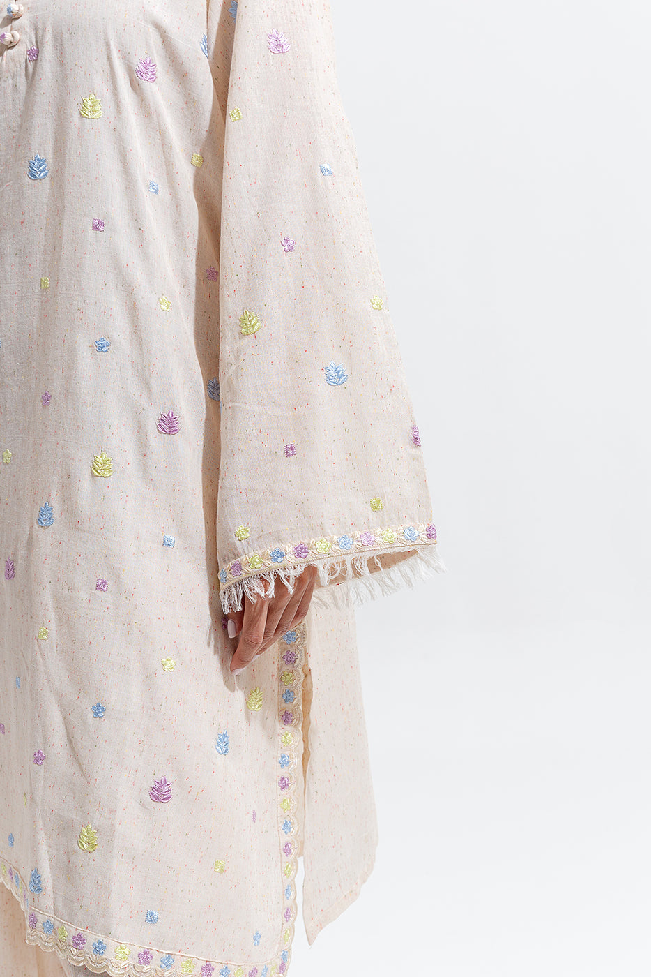 2 Piece Embroidered Multi Naps Suit (Pret)