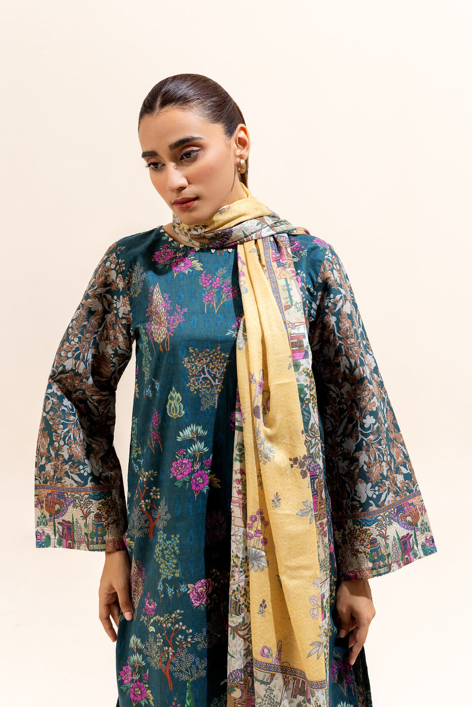 3 Piece Printed Lawn Suit-Aegean Weft (Unstitched)