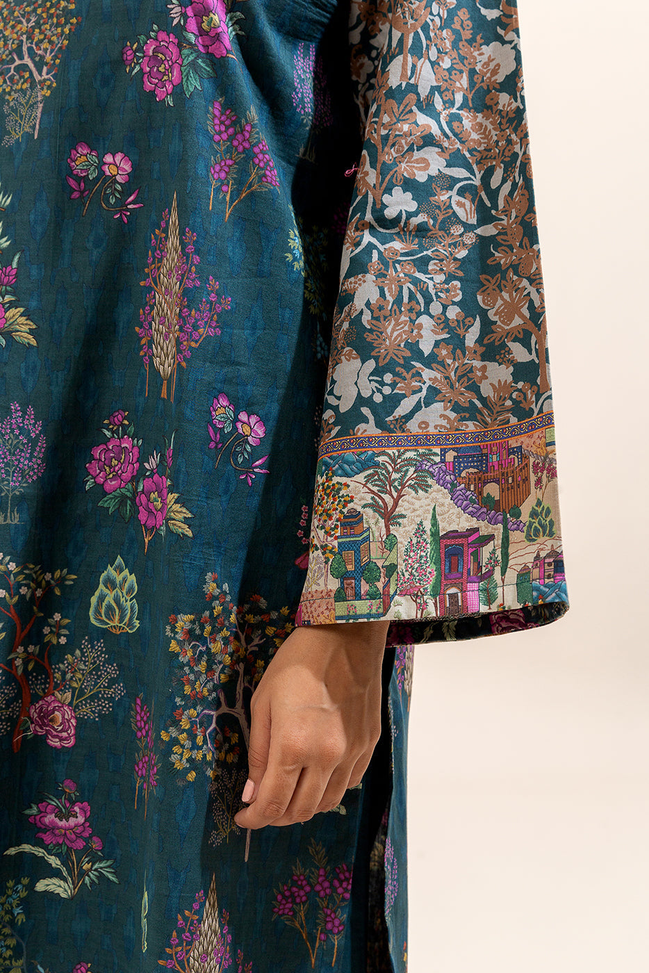 3 Piece Printed Lawn Suit-Aegean Weft (Unstitched)