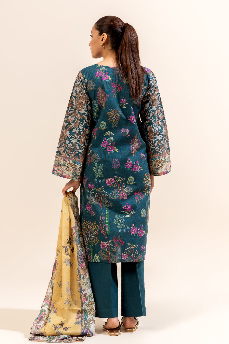 3 Piece Printed Lawn Suit-Aegean Weft (Unstitched)