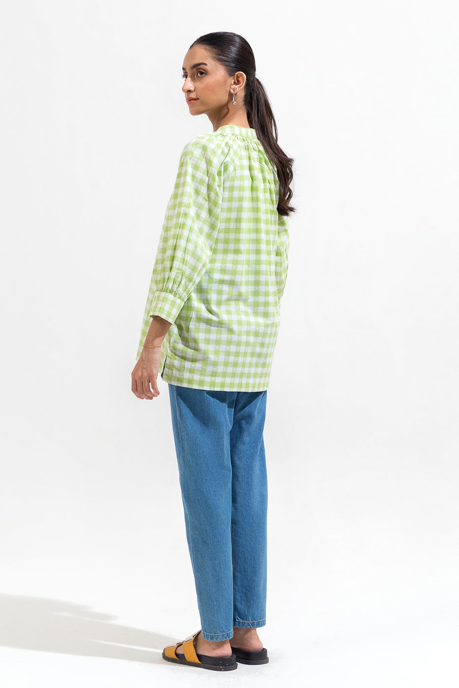 Green Gingham Top