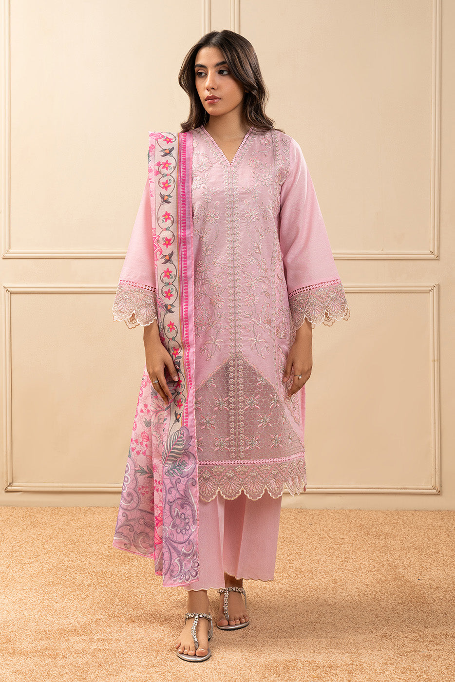 3 PIECE EMBROIDERED SPACE DYED SUIT (PRET)BT1250006PR0324-BABY PNK-2000000286426-8