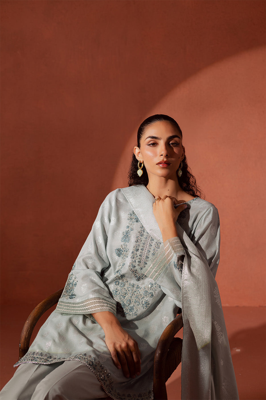 3 PIECE EMBROIDERED LUREX JACQUARAD SUIT-CLOUD AURA (UNSTITCHED)