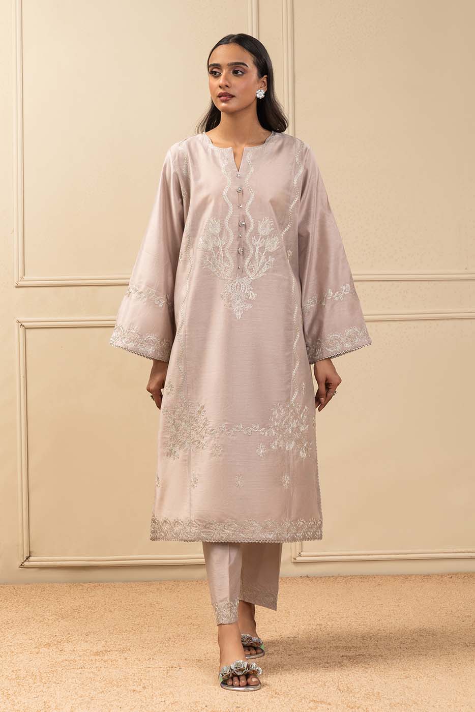 2 PIECE EMBROIDERED TWO TONE SUIT (HIGH CASUAL)