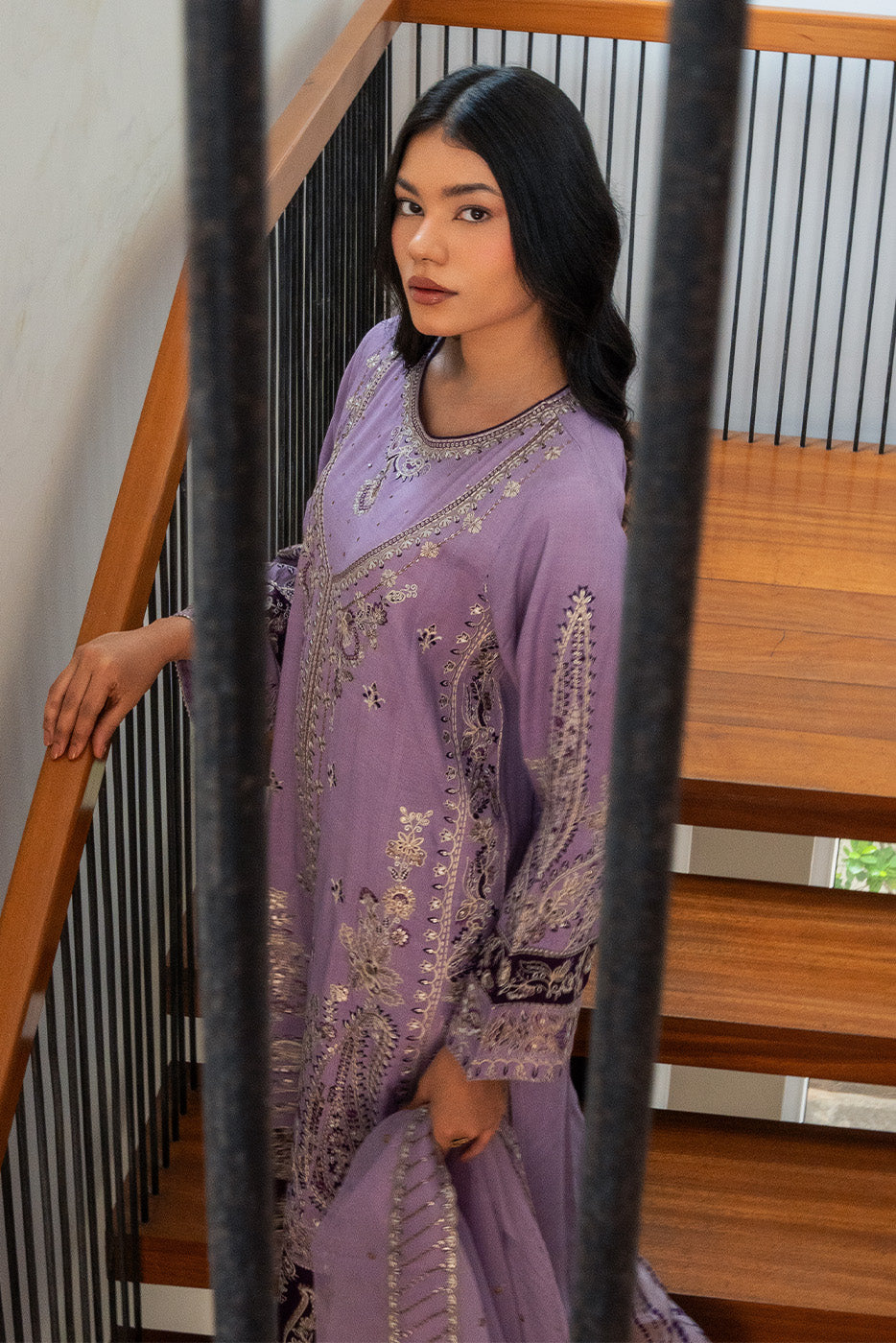 3 PIECE EMBROIDERED RAW SILK SUIT (LUXURY PRET)