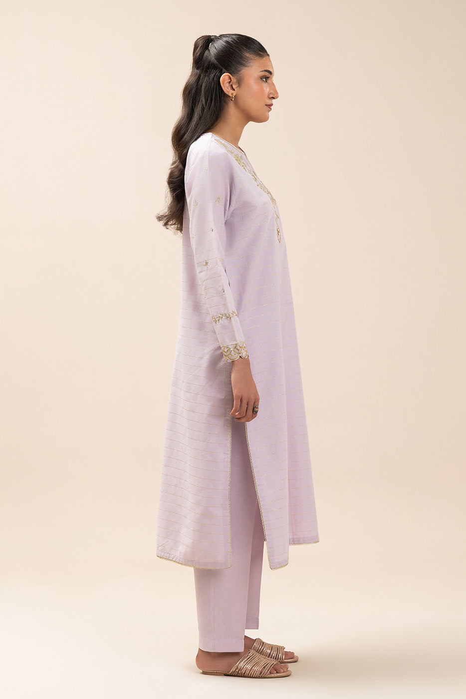 2 PIECE BASIC YARN DYED LUREX SUIT (PRET)