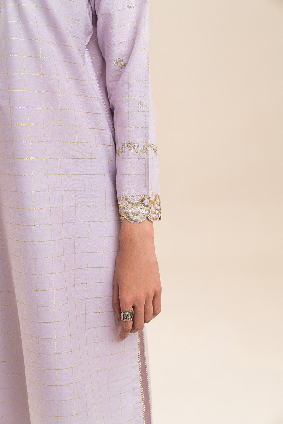2 PIECE BASIC YARN DYED LUREX SUIT (PRET)