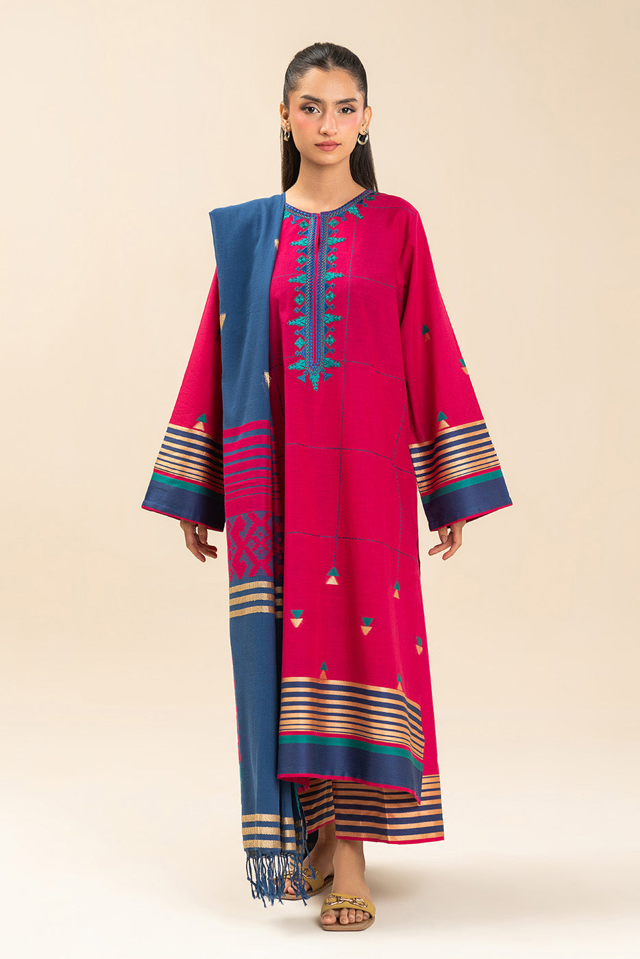 3 PIECE EMBROIDERED JACQUARD SUIT (PRET) - BT1260001PR0029-MULTI-2000000307533-8