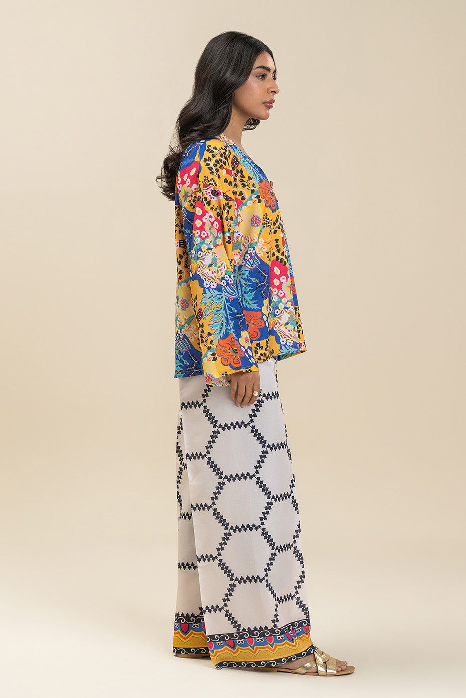 PRINTED POLY TOP (FLOW)