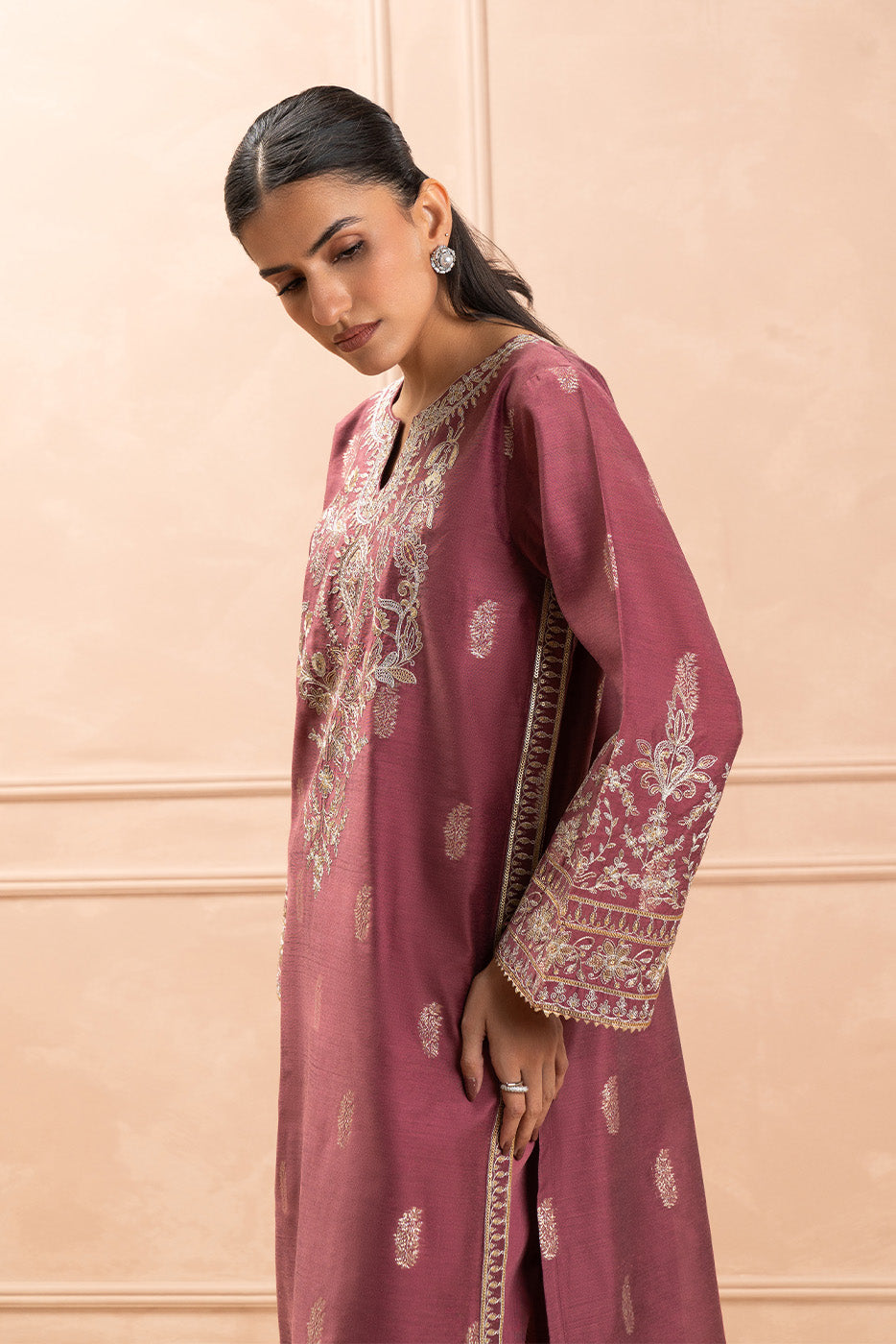2 PIECE EMBROIDERED ZARI JACQUARD SUIT (LUXURY PRET)
