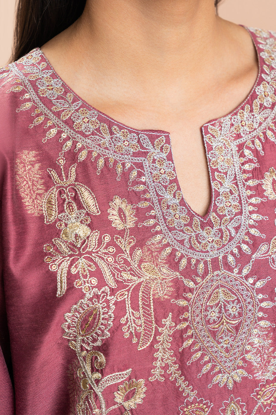 2 PIECE EMBROIDERED ZARI JACQUARD SUIT (LUXURY PRET)