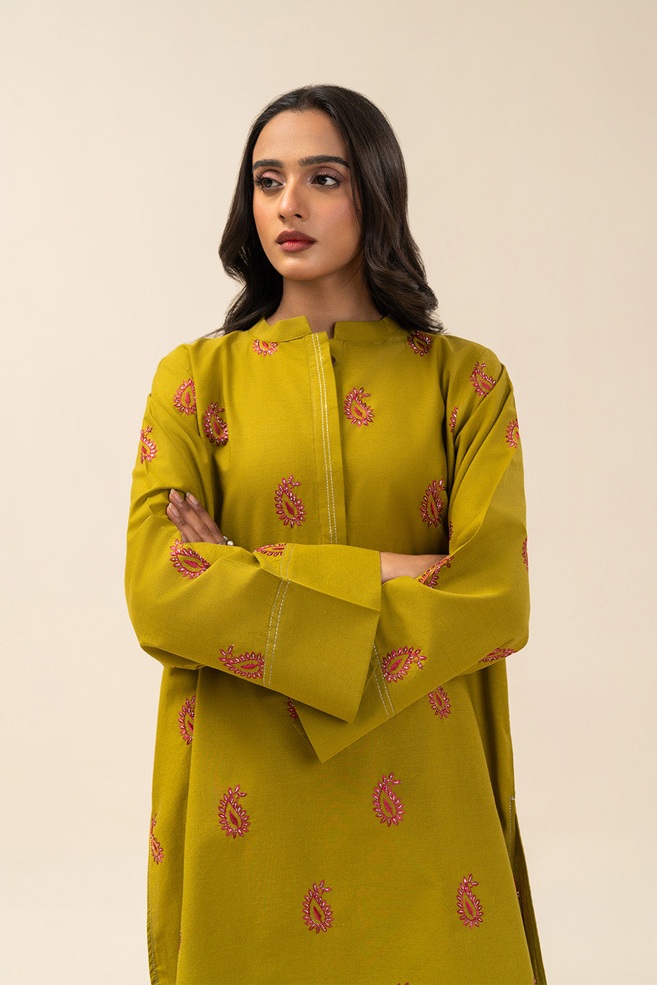 2 Piece Embroidered Dobby Suit (Pret)