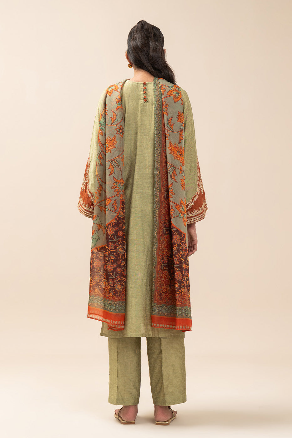 3 PIECE EMBROIDERED TWO TONE MISSOURI SUIT (PRET)