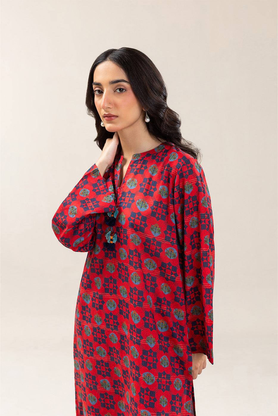 2 PIECE PRINTED LUREX LAWN SUIT (PRET)