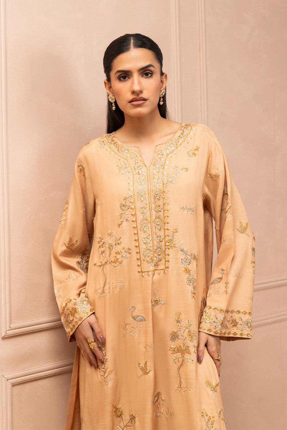 2 PIECE EMBROIDERED RAW SILK SUIT (LUXURY PRET)