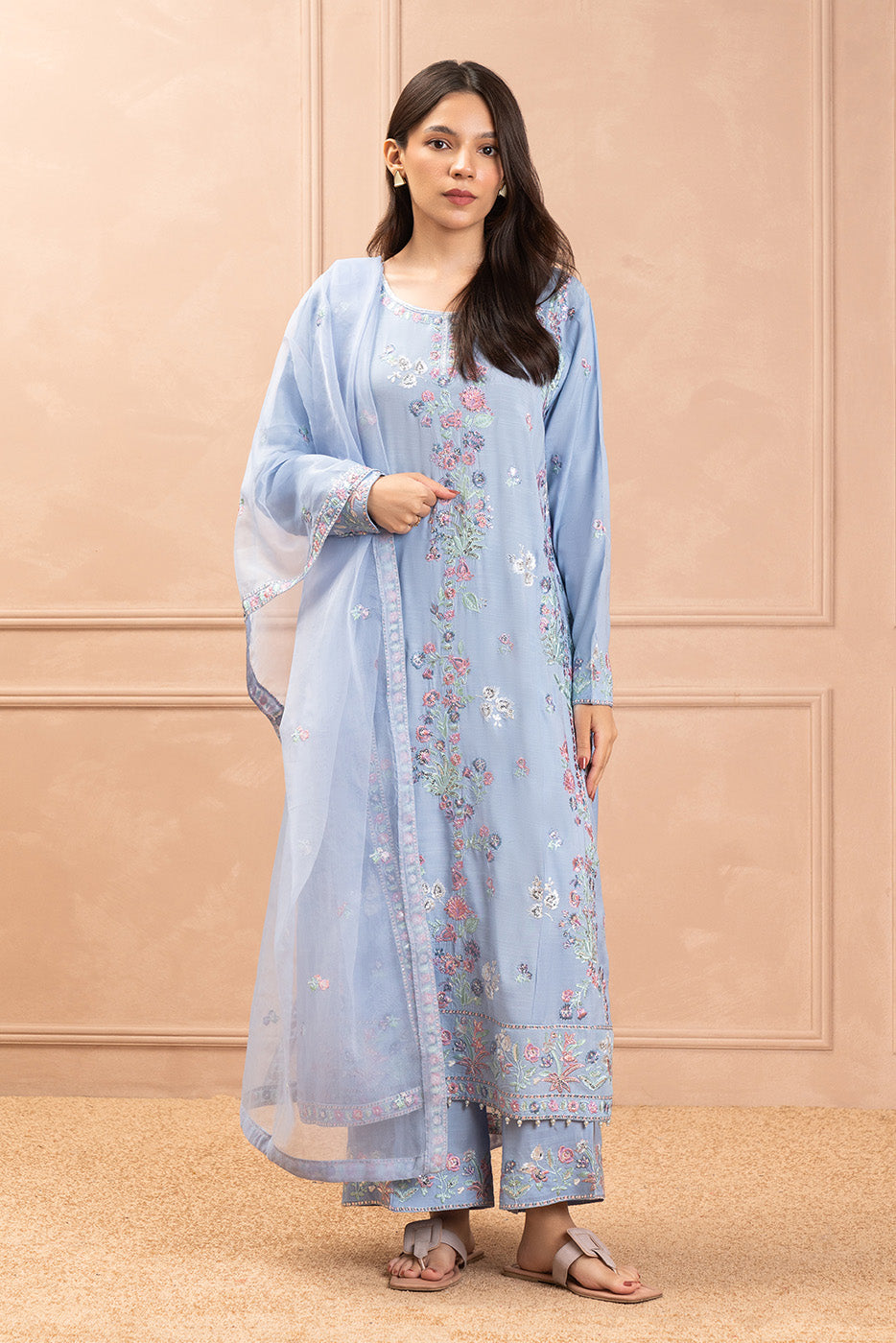 2 PIECE EMBROIDERED RAW SILK SUIT (LUXURY PRET)