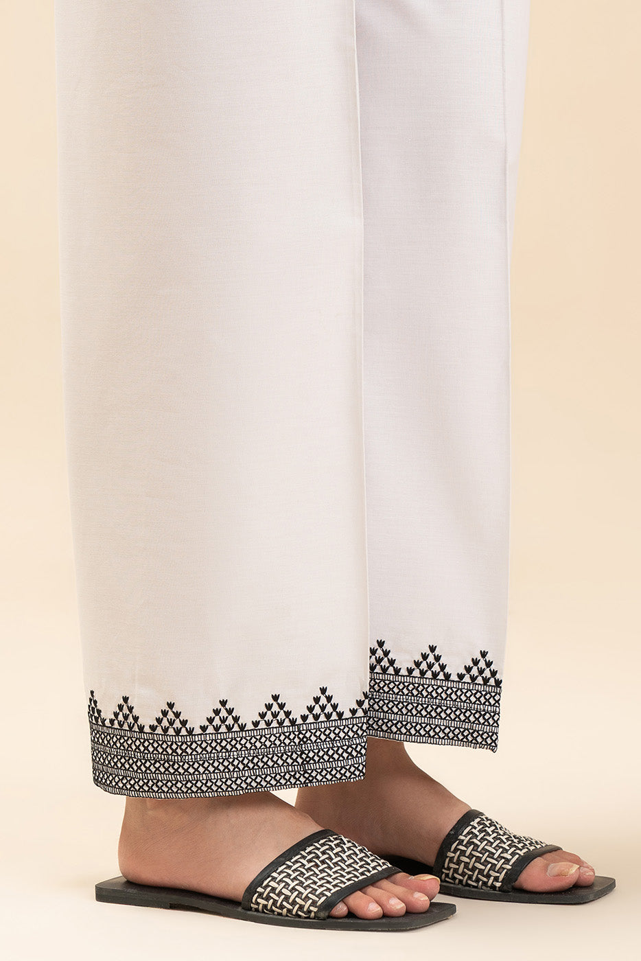 EMBROIDERED CULOTTE PANTS - BT1260003PT1532-WHITE-2000000307803-8