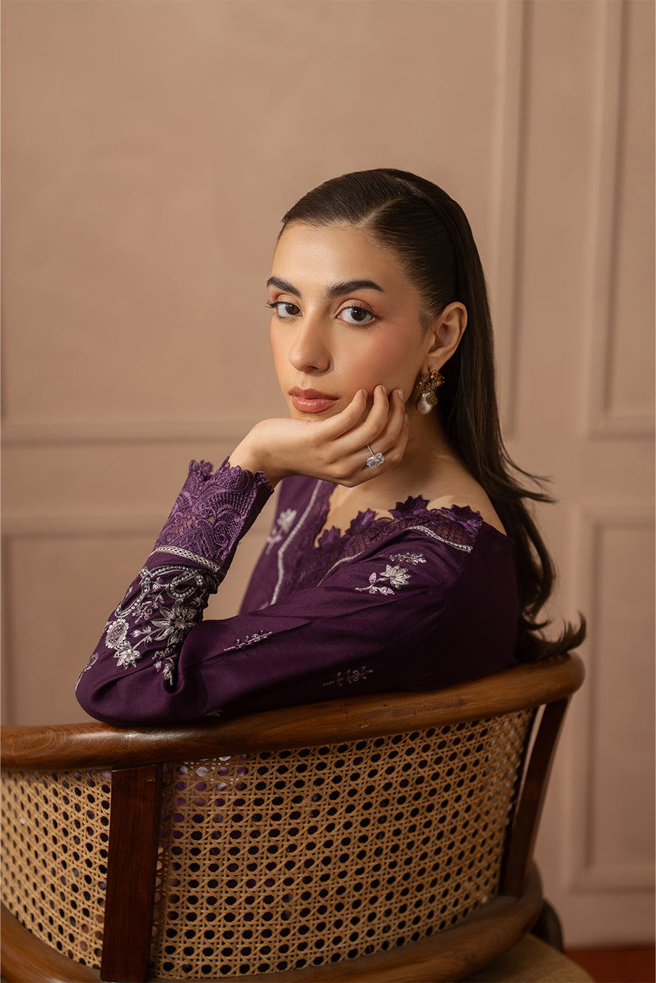 2 PIECE EMBROIDERED RAW SILK SUIT (LUXURY PRET)
