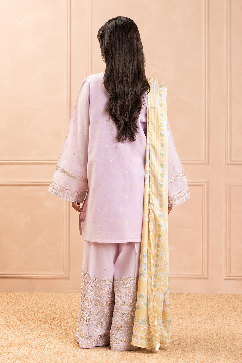 2 PIECE EMBROIDERED ZARI JACQUARD SHIRT (LUXURY PRET)