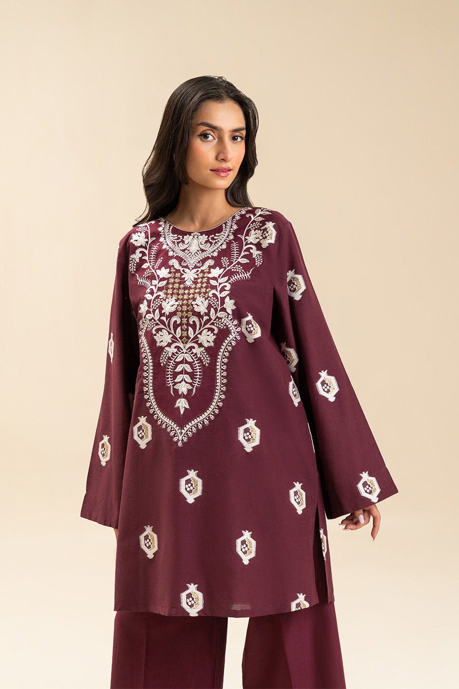 EMBROIDERED LUREX JACQUARD SHIRT (PRET)