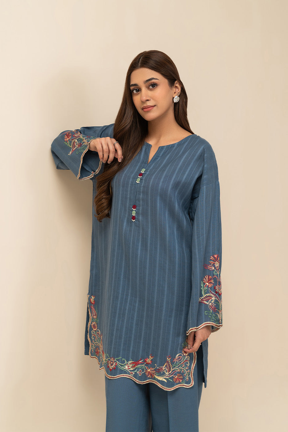 2 PIECE EMBROIDERED NENO KARA SUIT (PRET)