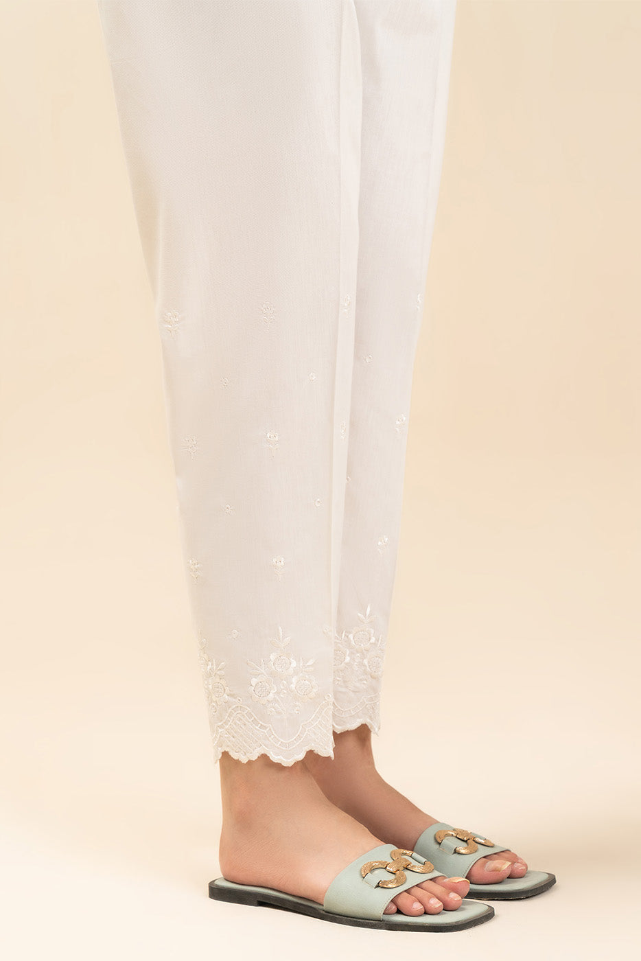 EMBROIDERED STRAIGHT PANTS - BT1260004PT1552-OFF WHITE-2000000307903-8