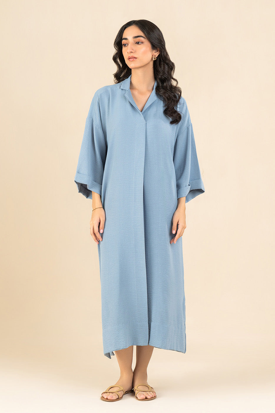 SOLID POLY CREPE DRESS (FLOW)