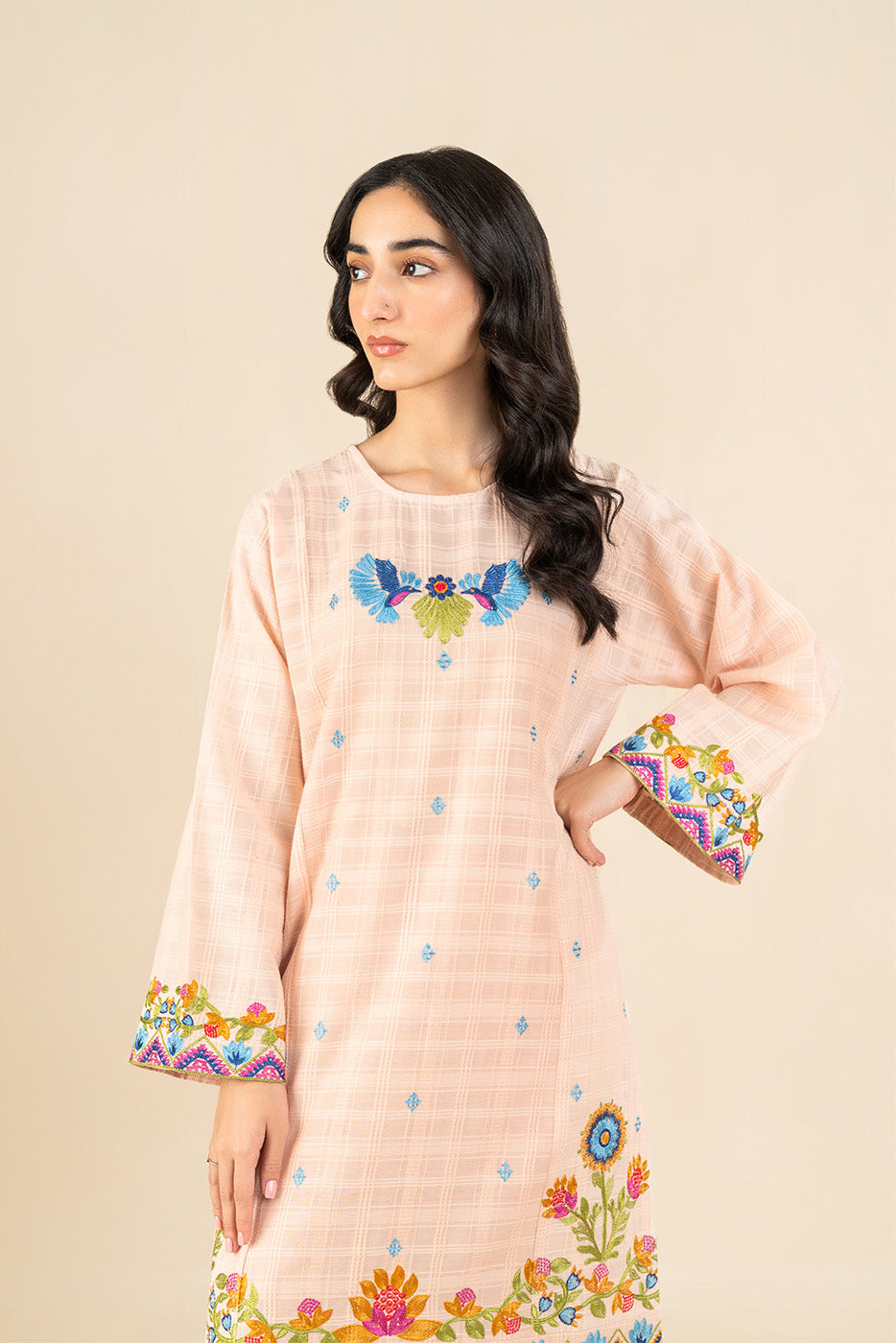 2 PIECE EMBROIDERED DORIA SUIT (PRET) - BT1260005PR0291-PEACH-180921-8