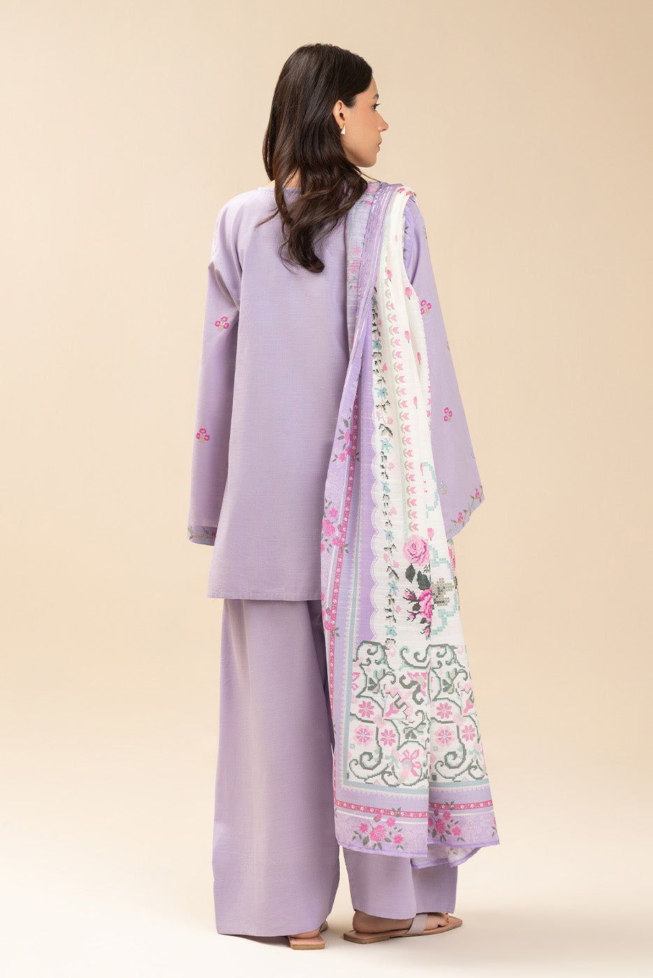 2 PIECE EMBROIDERED SLUB SUIT (PRET)