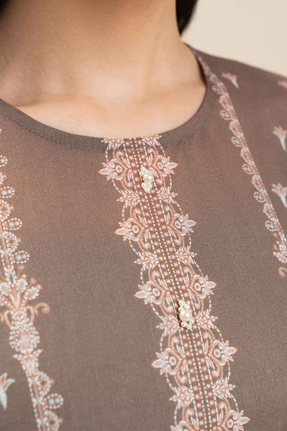 3 Piece Printed Lawn Suit-Muted Harmony (Unstitched)