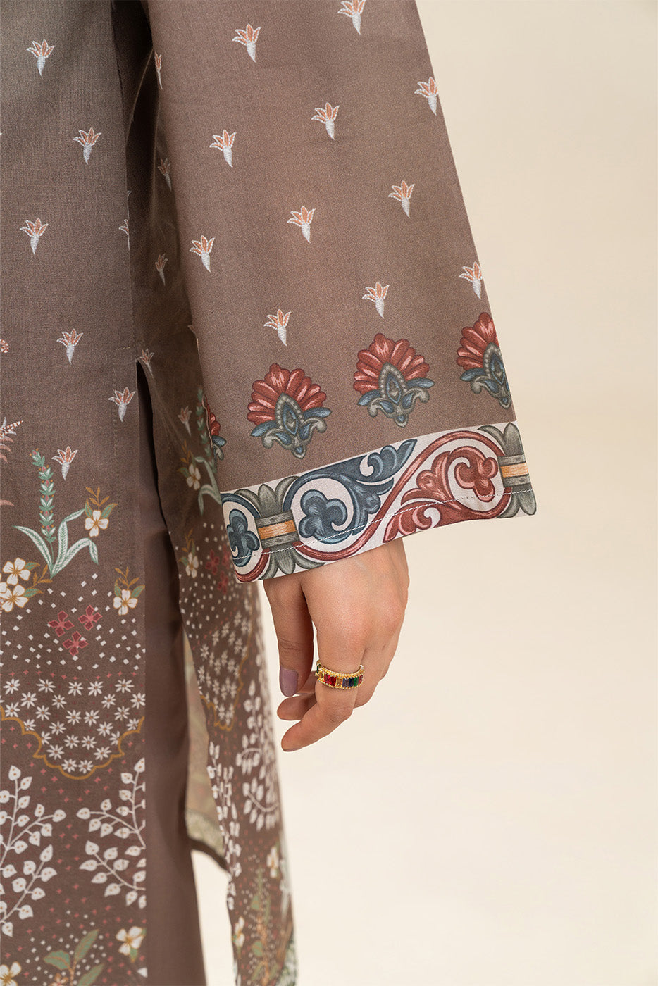 3 Piece Printed Lawn Suit-Muted Harmony (Unstitched)