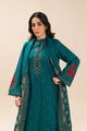 3 Piece Embroidered Lawn Suit-Beryl Blue (Unstitched)