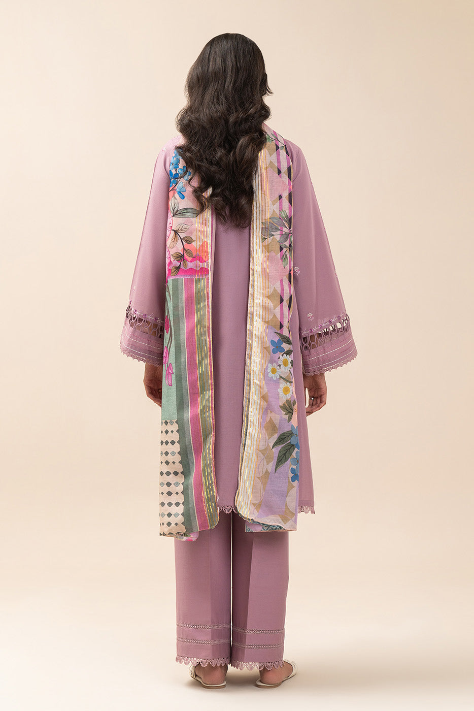3 Piece Embroidered Lawn Suit-Periwinkle Aura (Unstitched)