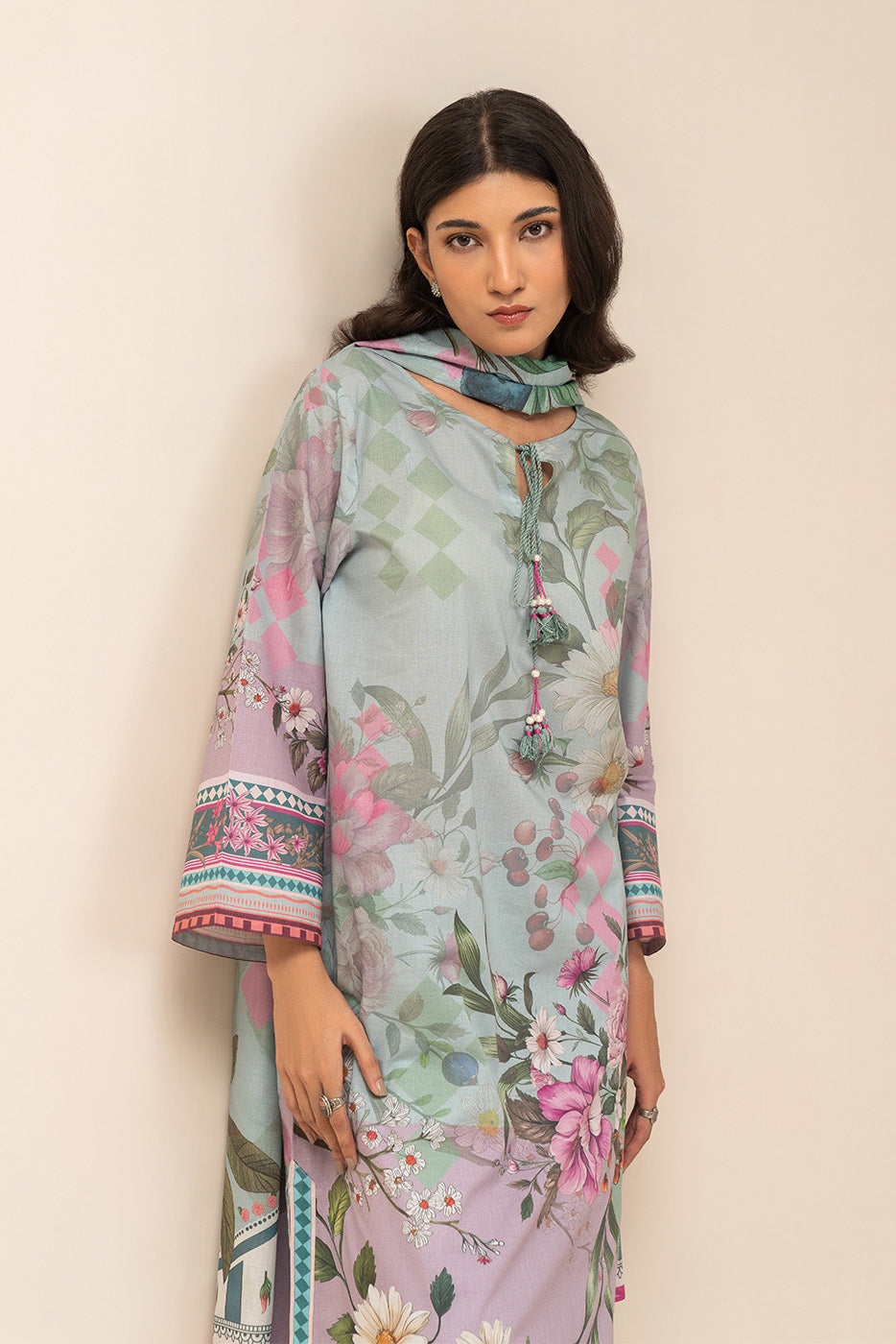 3 PIECE PRINTED LAWN SUIT-FLORINA BREEZE (UNSTITCHED)