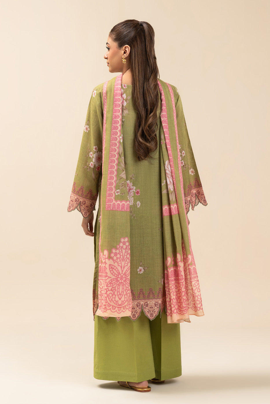 3 PIECE PRINTED LAWN SUIT-GRASS GAINS (UNSTITCHED)