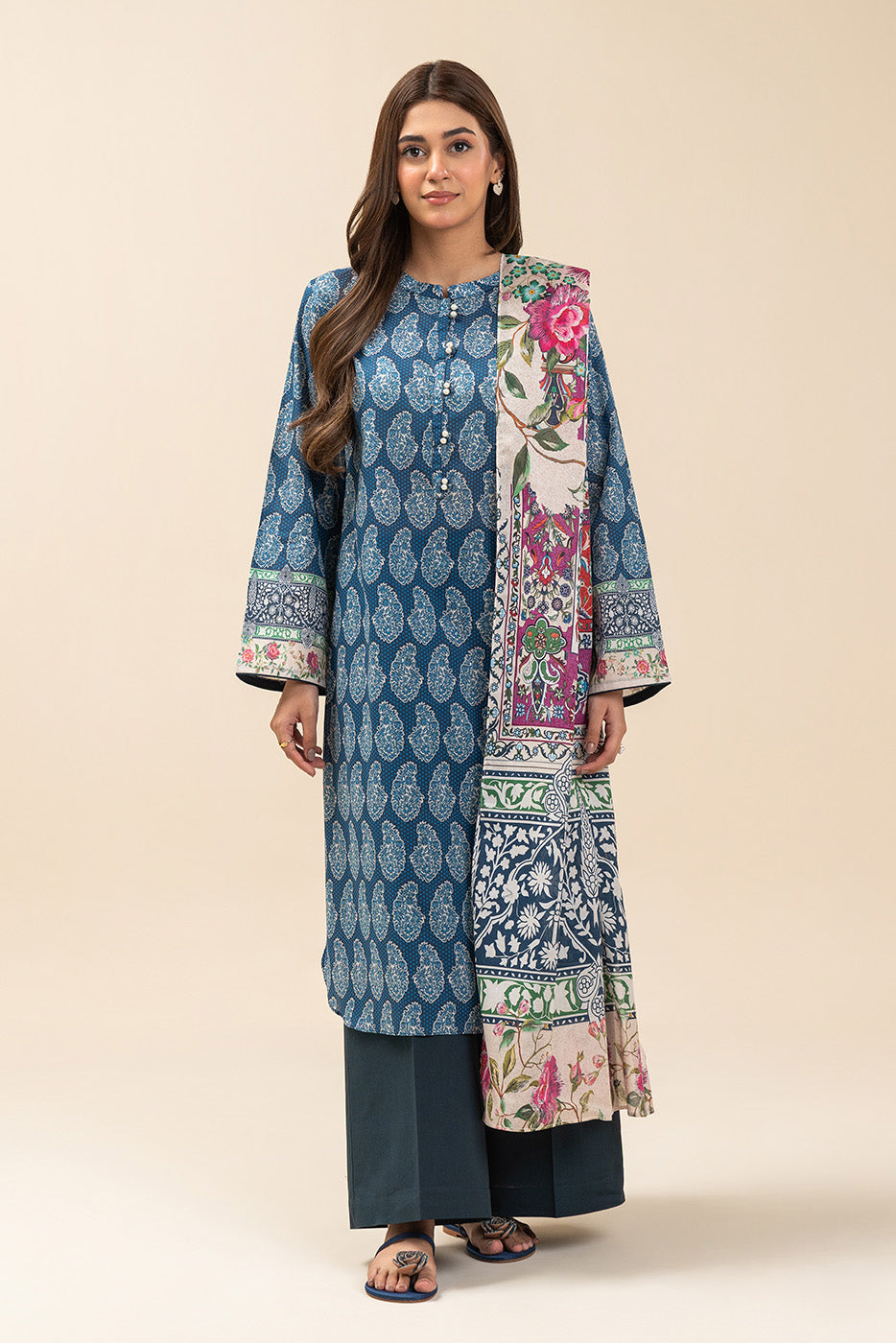 3 PIECE PRINTED LAWN SUIT-HERITAGE HAZE (UNSTITCHED)