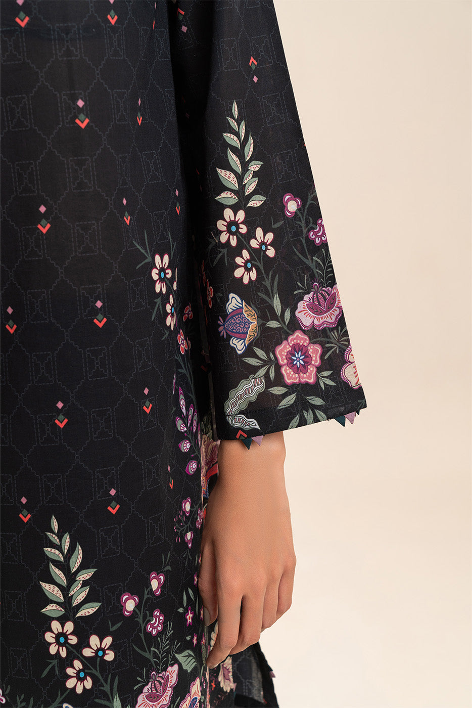 3 Piece Print Lawn Suit-Floral Eclipse (Unstitched)