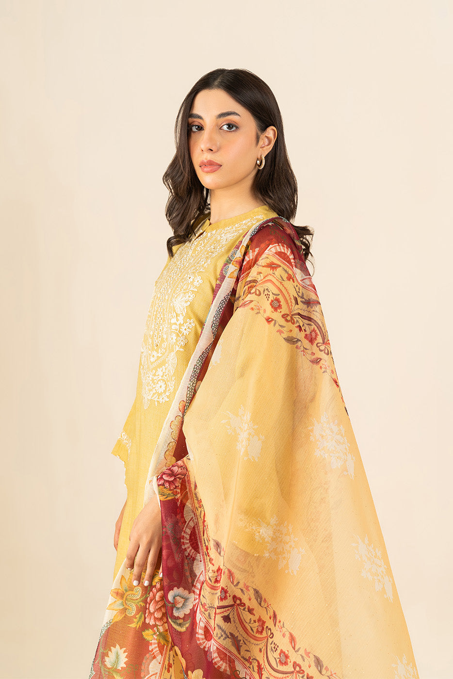 3 PIECE EMBROIDERED LAWN SUIT-MELLOW BLOOM ( UNSTITCHED )