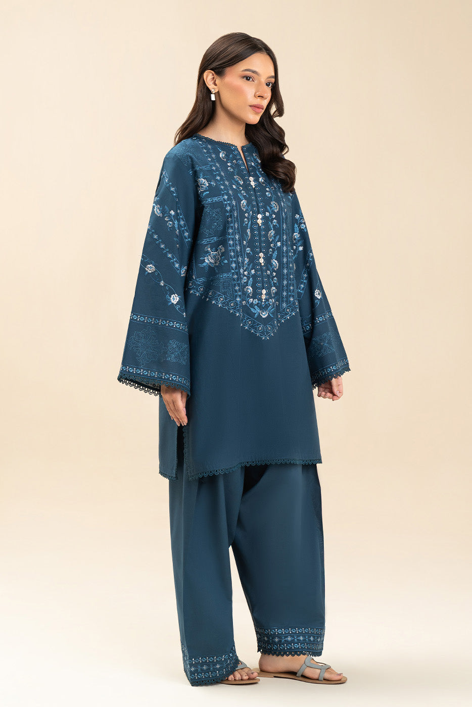2 PIECE EMBROIDERED LAWN SUIT-ABYSSAL ESTATE (UNSTITCHED)