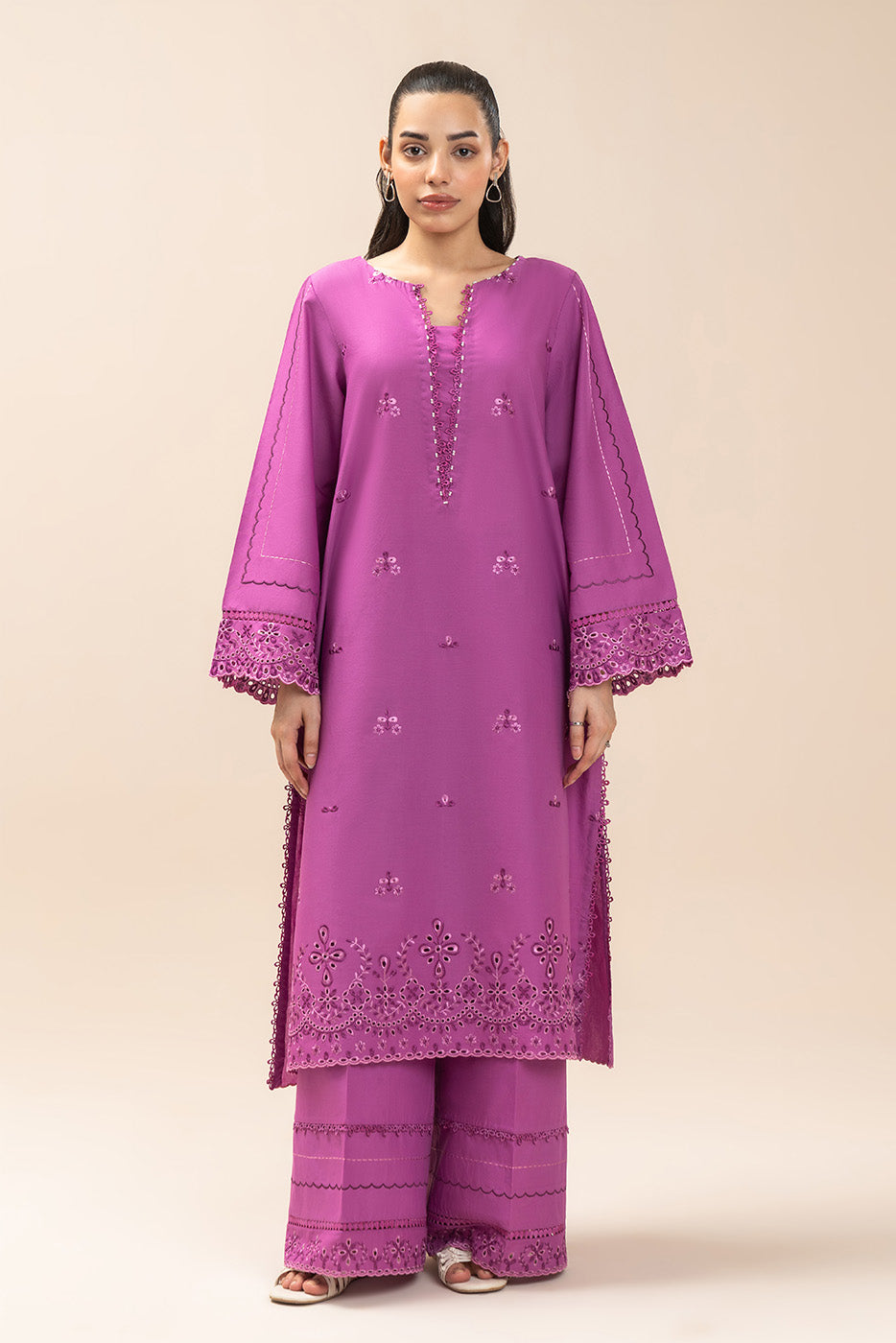2 PIECE EMBROIDERED LAWN SUIT-TAUPE ROYALE (UNSTITCHED)