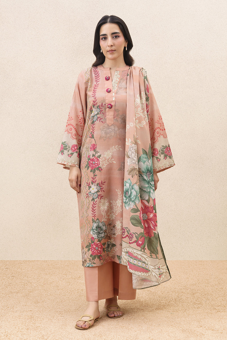 3 PIECE PRINTED LAWN SUIT (PRET)