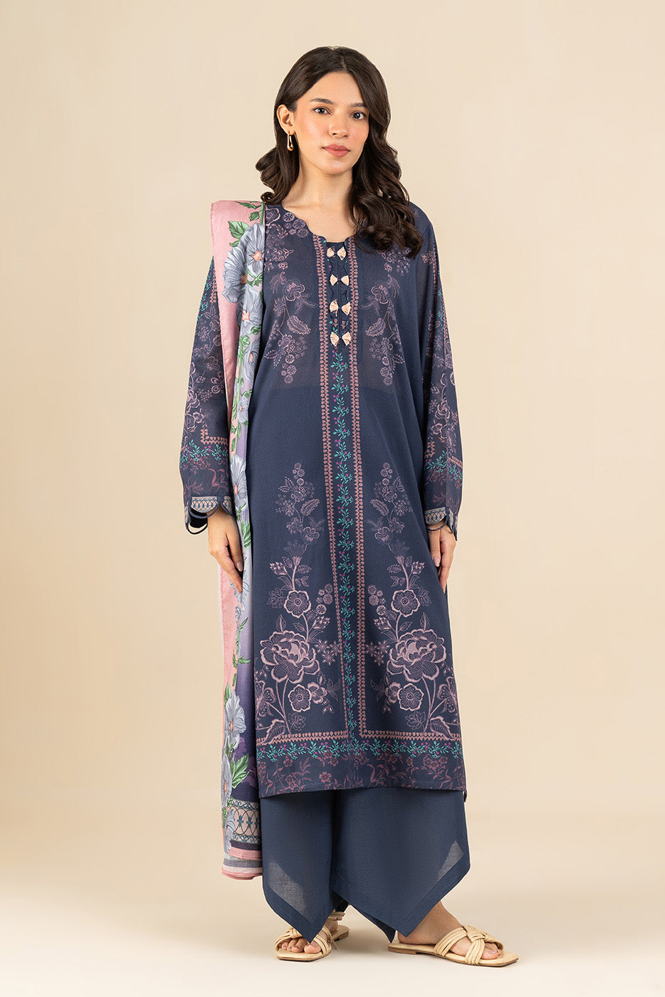 3 PIECE PRINTED LAWN SUIT-SORCERER,S GARDEN (UNSTITCHED)