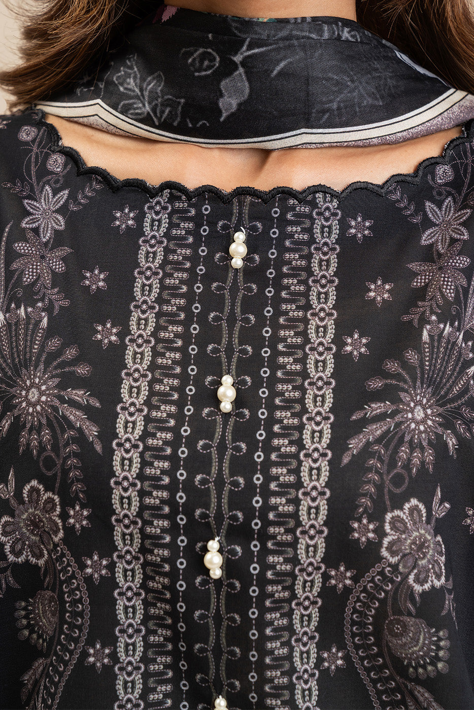 3 PIECE PRINTED LAWN SUIT-ONYX BLOOM (UNSTITCHED)