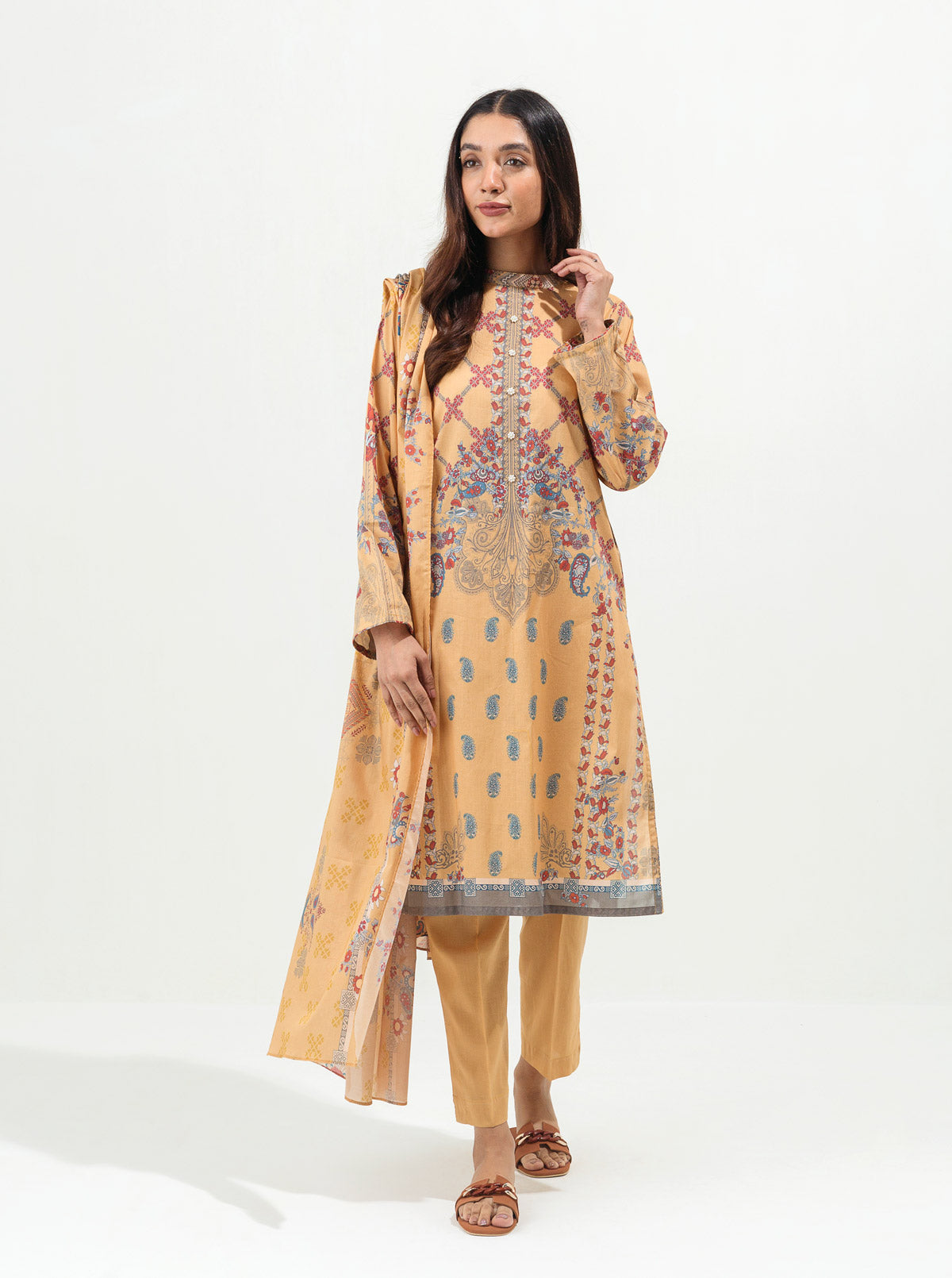 Bohemian Vibs-Printed-2PBT1S22U35-MUSTARD-2000000189638-2P