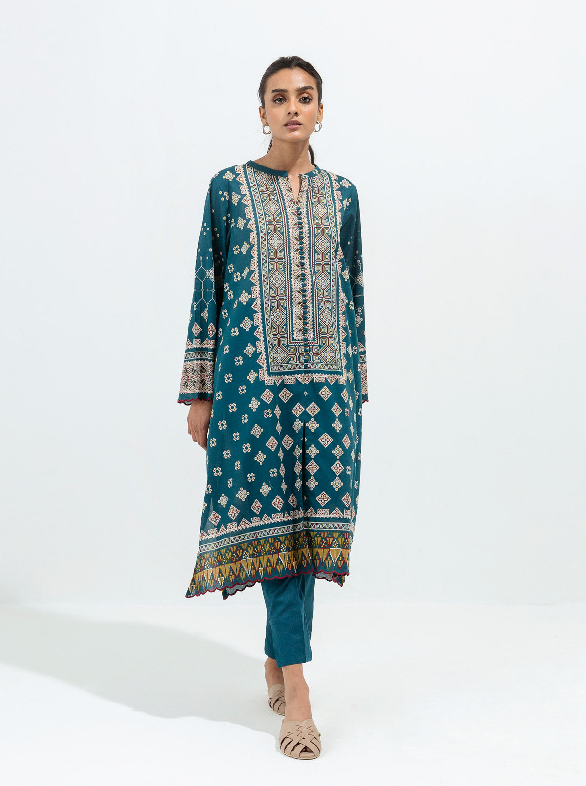 Antique Teal-Printed-2P (UNSTITCHED)BT1S22U47-GREEN-2000000188200-2P