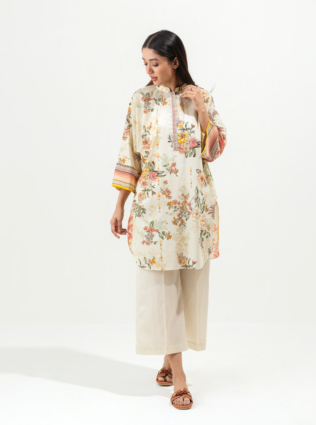 Floral Romance -Printed-2P (UNSTITCHED)BT1S22U55-O-WHITE-2000000189641-2P