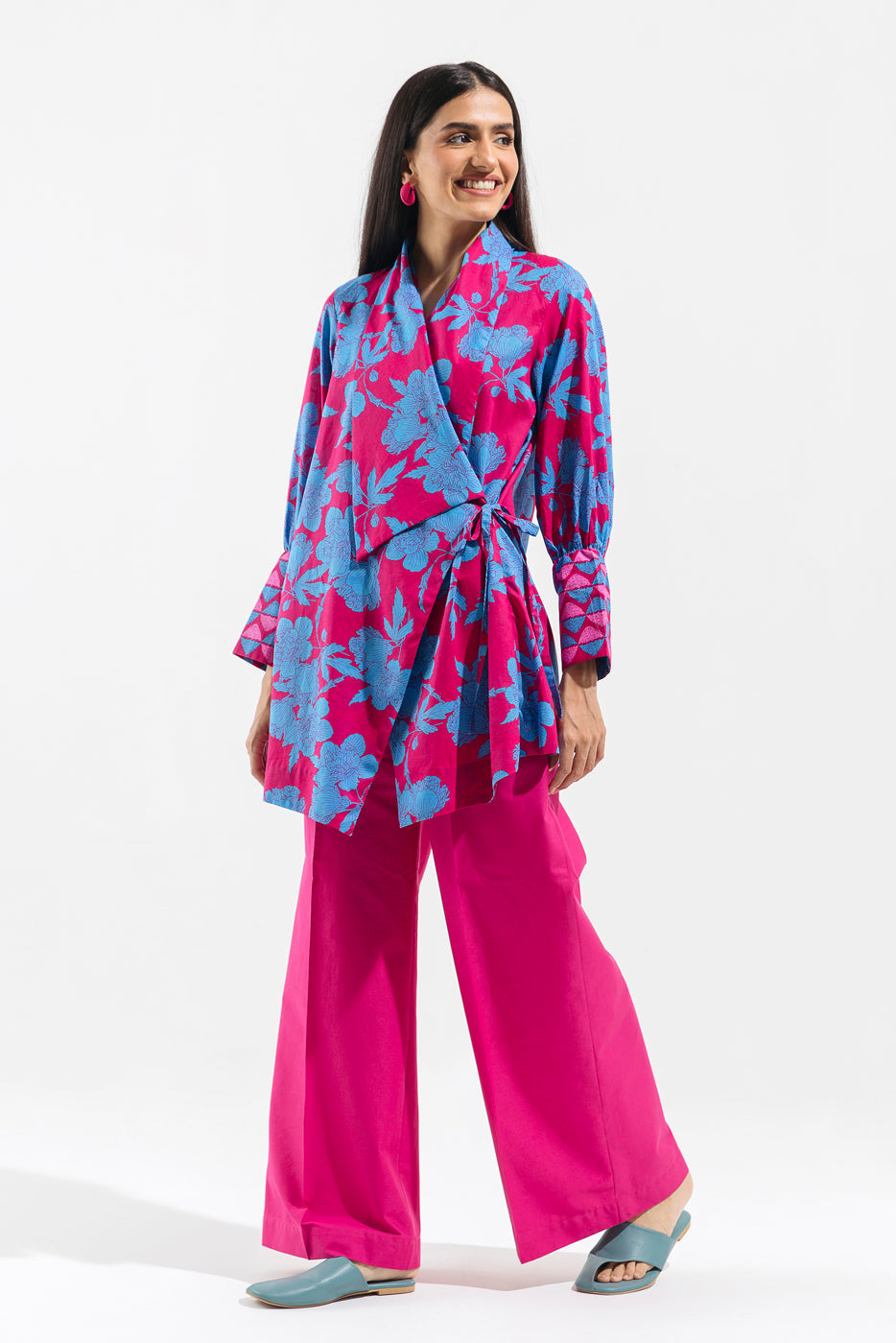 2 PIECE - PRINTED LAWN SUIT - MAGENTA FLOSS (UNSTITCHED)