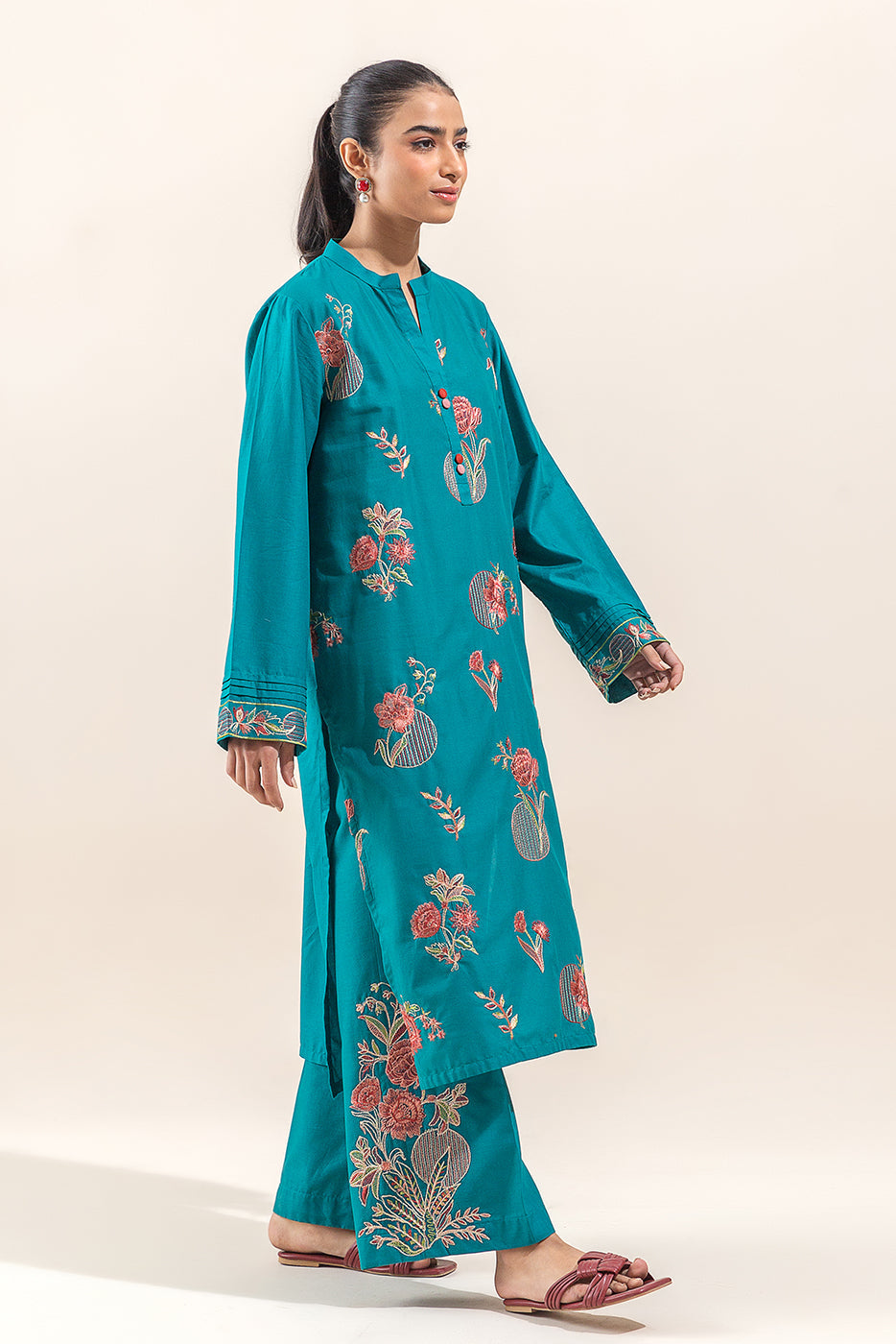 2 Piece Embroidered Lawn Suit-Crystal Lake (Unstitched)